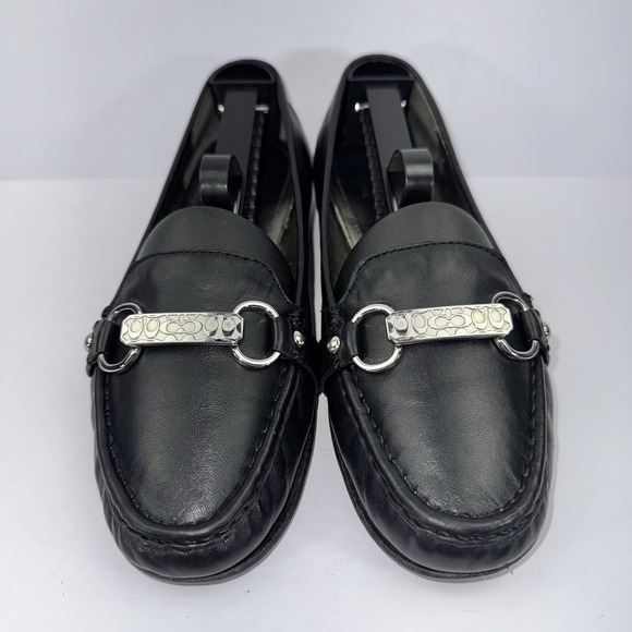 Coach Eileen BlackLeather Slip On Loafers Size 6B - Picture 2 of 15